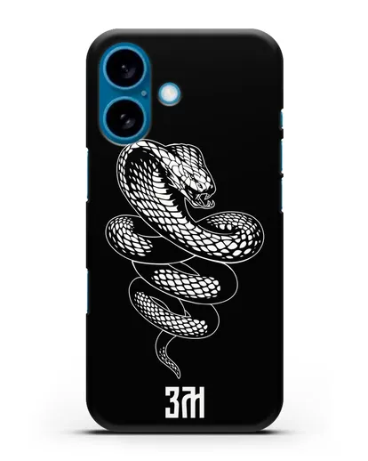 Чехол Кобра с инициалами, фамилией силиконовый для iPhone 16