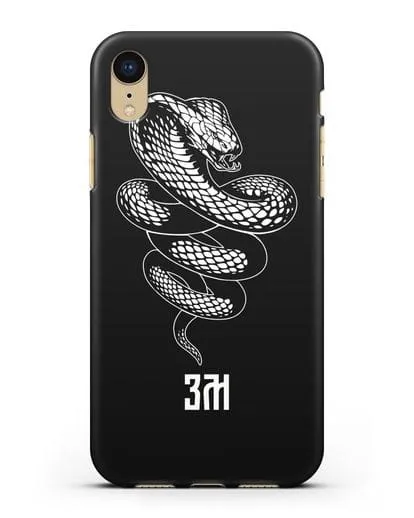 Чехол Кобра с инициалами, фамилией силиконовый для iPhone XR