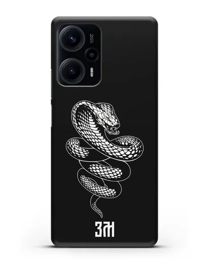 Чехол Кобра с инициалами, фамилией силиконовый для Xiaomi Poco F5