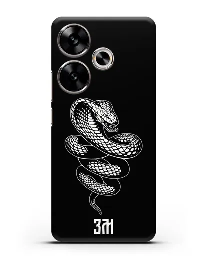 Чехол Кобра с инициалами, фамилией силиконовый для Xiaomi Poco F6