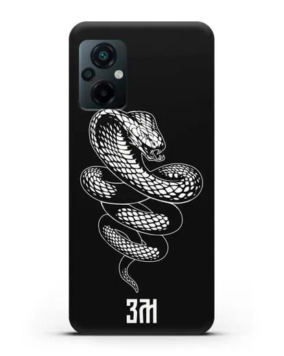 Чехол Кобра с инициалами, фамилией силиконовый для Xiaomi Poco M5