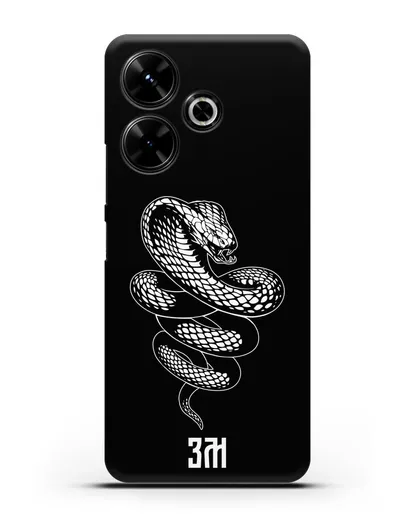 Чехол Кобра с инициалами, фамилией силиконовый для Xiaomi Poco M6