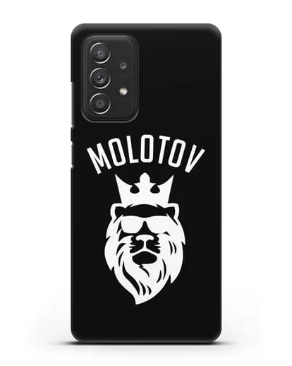 Именной чехол Лев с короной Стойкость и упорство силиконовый для Samsung Galaxy A53