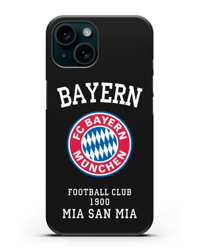 Чехол с надписью Bayern Mia San Mia силиконовый для iPhone 15