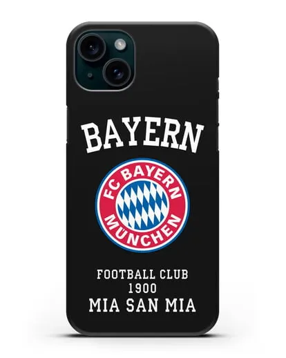 Чехол с надписью Bayern Mia San Mia силиконовый для iPhone 15 Plus
