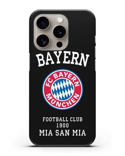 Чехол с надписью Bayern Mia San Mia силиконовый для iPhone 15 Pro