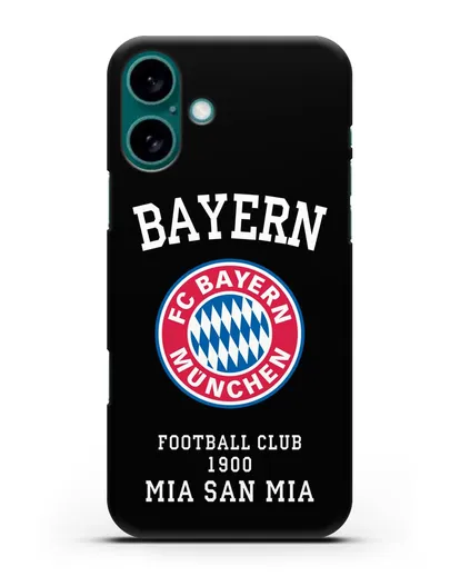 Чехол с надписью Bayern Mia San Mia силиконовый для iPhone 16 Plus