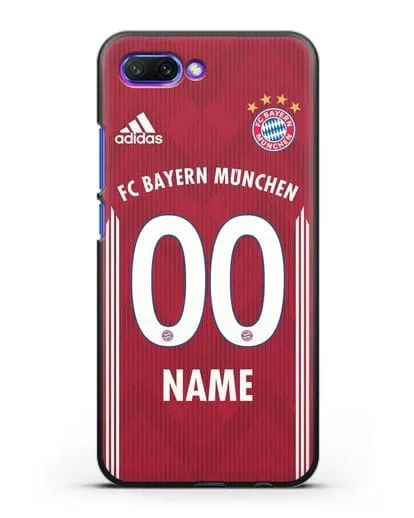 Именной чехол Бавария Мюнхен с фамилией и номером (сезон 2018-2019) красная форма силиконовый для Honor 10