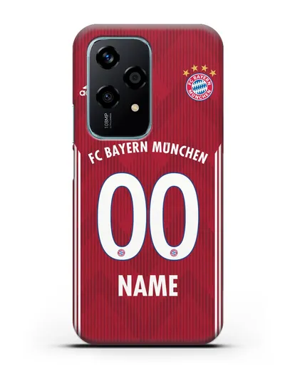 Именной чехол Бавария Мюнхен с фамилией и номером (сезон 2018-2019) красная форма силиконовый для Honor 200 Lite