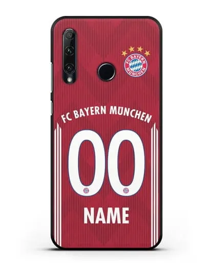Именной чехол Бавария Мюнхен с фамилией и номером (сезон 2018-2019) красная форма силиконовый для Honor 20e