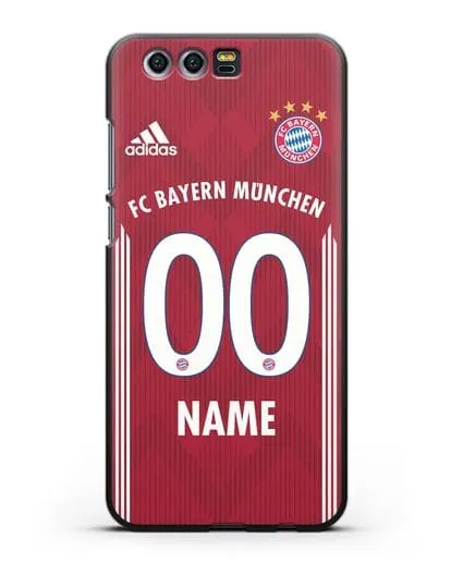 Именной чехол Бавария Мюнхен с фамилией и номером (сезон 2018-2019) красная форма силиконовый для Honor 9