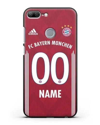 Именной чехол Бавария Мюнхен с фамилией и номером (сезон 2018-2019) красная форма силиконовый для Honor 9 Lite