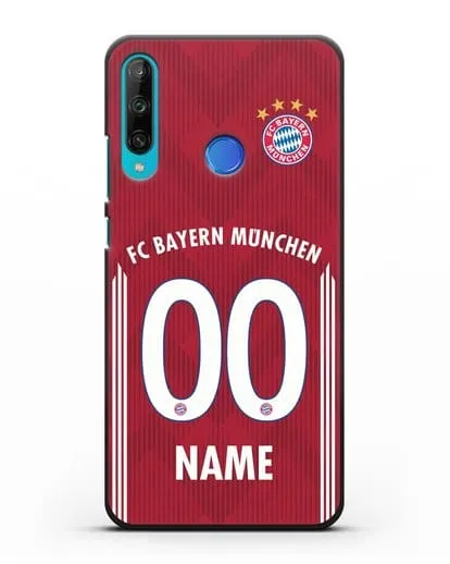 Именной чехол Бавария Мюнхен с фамилией и номером (сезон 2018-2019) красная форма силиконовый для Honor 9C