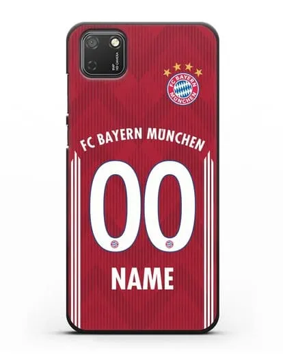 Именной чехол Бавария Мюнхен с фамилией и номером (сезон 2018-2019) красная форма силиконовый для Honor 9S