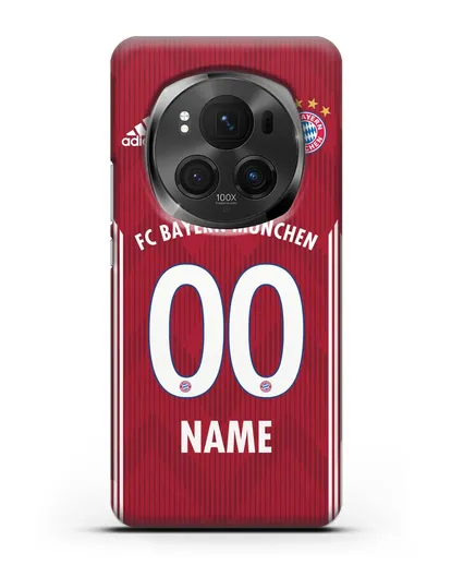 Именной чехол Бавария Мюнхен с фамилией и номером (сезон 2018-2019) красная форма силиконовый для Honor Magic 6 Pro