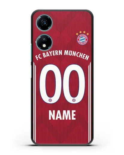 Именной чехол Бавария Мюнхен с фамилией и номером (сезон 2018-2019) красная форма силиконовый для Honor X5 Plus