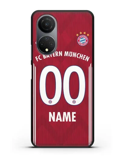 Именной чехол Бавария Мюнхен с фамилией и номером (сезон 2018-2019) красная форма силиконовый для Honor X7