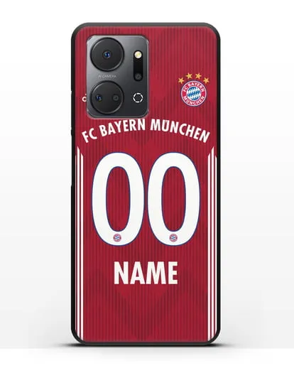 Именной чехол Бавария Мюнхен с фамилией и номером (сезон 2018-2019) красная форма силиконовый для Honor X7a