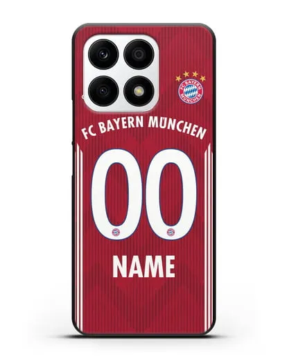 Именной чехол Бавария Мюнхен с фамилией и номером (сезон 2018-2019) красная форма силиконовый для Honor X8a