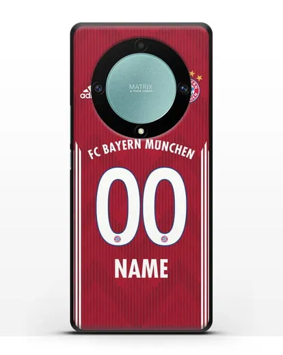 Именной чехол Бавария Мюнхен с фамилией и номером (сезон 2018-2019) красная форма силиконовый для Honor X9a