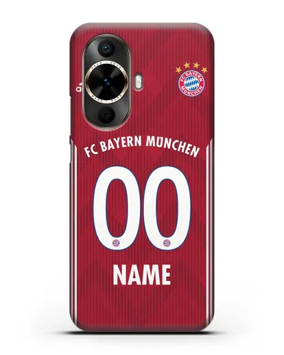 Именной чехол Бавария Мюнхен с фамилией и номером (сезон 2018-2019) красная форма силиконовый для Huawei Nova 12s