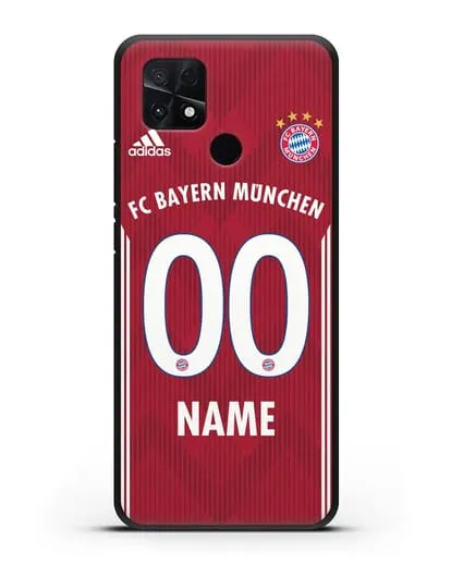 Именной чехол Бавария Мюнхен с фамилией и номером (сезон 2018-2019) красная форма силиконовый для Xiaomi Poco C40