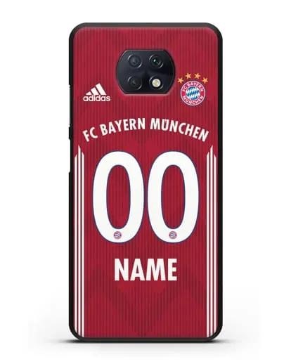 Именной чехол Бавария Мюнхен с фамилией и номером (сезон 2018-2019) красная форма силиконовый для Xiaomi Redmi Note 9T