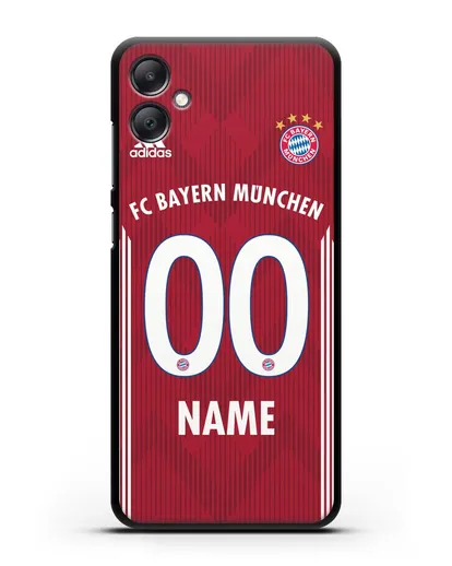 Именной чехол Бавария Мюнхен с фамилией и номером (сезон 2018-2019) красная форма силиконовый для Samsung Galaxy A05 [SM-A055]