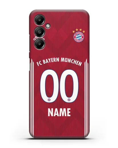 Именной чехол Бавария Мюнхен с фамилией и номером (сезон 2018-2019) красная форма силиконовый для Samsung Galaxy A05s [SM-A057]