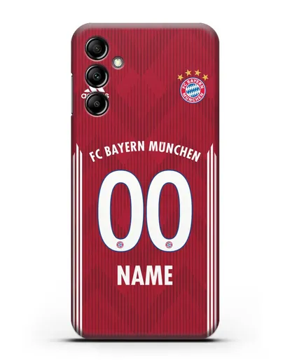 Именной чехол Бавария Мюнхен с фамилией и номером (сезон 2018-2019) красная форма силиконовый для Samsung Galaxy A14 [SM-A145]