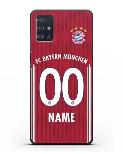 Именной чехол Бавария Мюнхен с фамилией и номером (сезон 2018-2019) красная форма силиконовый для Samsung Galaxy A51 [SM-A515F]