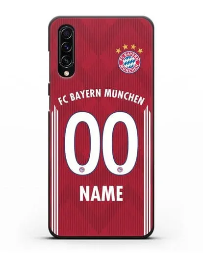 Именной чехол Бавария Мюнхен с фамилией и номером (сезон 2018-2019) красная форма силиконовый для Samsung Galaxy A70s [SM-A707F]