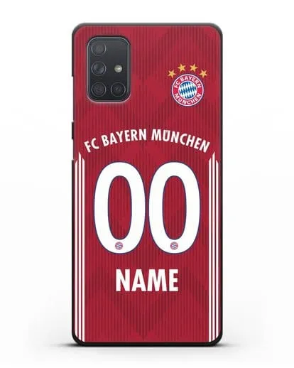 Именной чехол Бавария Мюнхен с фамилией и номером (сезон 2018-2019) красная форма силиконовый для Samsung Galaxy A71 [SM-A715F]