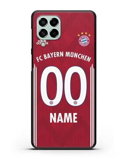 Именной чехол Бавария Мюнхен с фамилией и номером (сезон 2018-2019) красная форма силиконовый для Samsung Galaxy M53 [SM-M536]