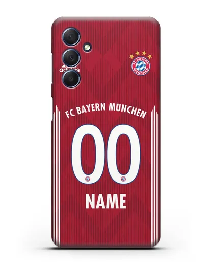 Именной чехол Бавария Мюнхен с фамилией и номером (сезон 2018-2019) красная форма силиконовый для Samsung Galaxy M54 [SM-M546]