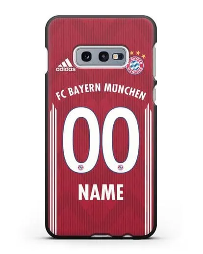 Именной чехол Бавария Мюнхен с фамилией и номером (сезон 2018-2019) красная форма силиконовый для Samsung Galaxy S10e [SM-G970F]