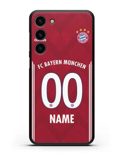Именной чехол Бавария Мюнхен с фамилией и номером (сезон 2018-2019) красная форма силиконовый для Samsung Galaxy S23 Plus [SM-S916]