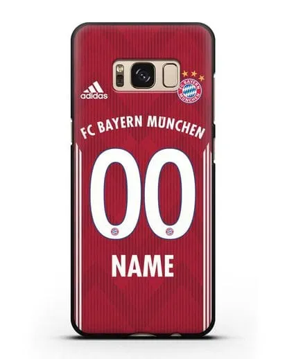 Именной чехол Бавария Мюнхен с фамилией и номером (сезон 2018-2019) красная форма силиконовый для Samsung Galaxy S8 Plus [SM-G955F]