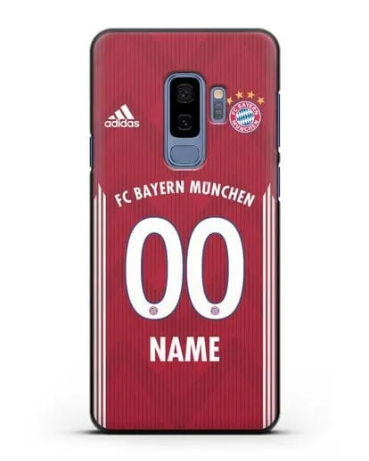 Именной чехол Бавария Мюнхен с фамилией и номером (сезон 2018-2019) красная форма силиконовый для Samsung Galaxy S9 Plus [SM-G965F]
