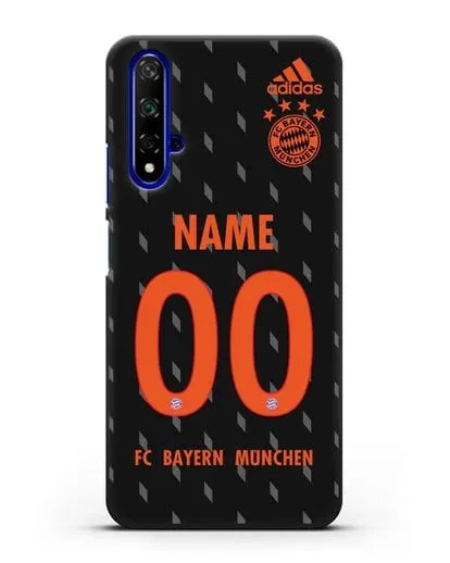 Именной чехол Бавария Мюнхен с фамилией и номером (сезон 2019-2020) черная форма силиконовый для Honor 20