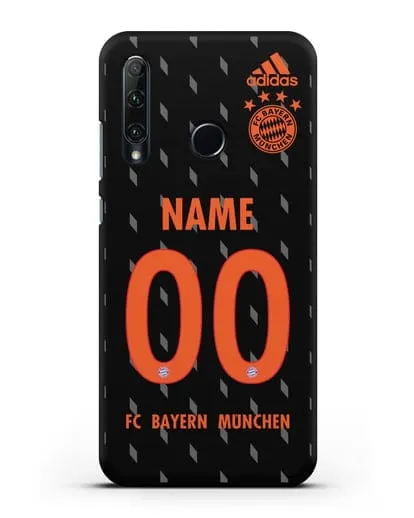 Именной чехол Бавария Мюнхен с фамилией и номером (сезон 2019-2020) черная форма силиконовый для Honor 20e