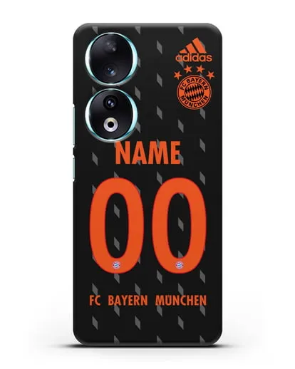Именной чехол Бавария Мюнхен с фамилией и номером (сезон 2019-2020) черная форма силиконовый для Honor 90