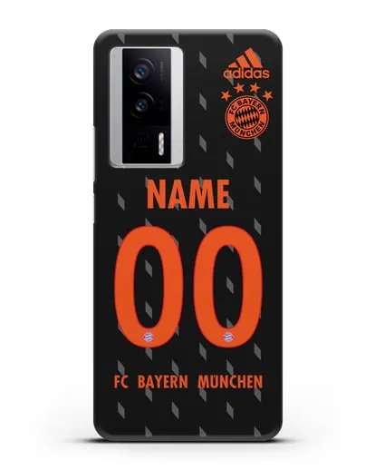 Именной чехол Бавария Мюнхен с фамилией и номером (сезон 2019-2020) черная форма силиконовый для Xiaomi Poco F5 Pro