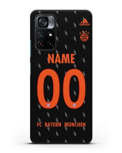 Именной чехол Бавария Мюнхен с фамилией и номером (сезон 2019-2020) черная форма силиконовый для Xiaomi Poco M4 Pro 5G