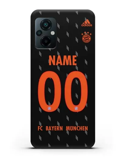 Именной чехол Бавария Мюнхен с фамилией и номером (сезон 2019-2020) черная форма силиконовый для Xiaomi Poco M5