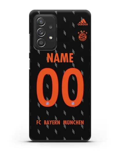 Именной чехол Бавария Мюнхен с фамилией и номером (сезон 2019-2020) черная форма силиконовый для Samsung Galaxy A53