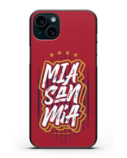 Чехол Бавария Мюнхен с надписью Mia San Mia силиконовый для iPhone 15 Plus