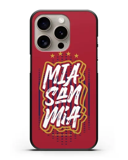 Чехол Бавария Мюнхен с надписью Mia San Mia силиконовый для iPhone 15 Pro