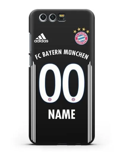 Именной чехол Бавария Мюнхен с фамилией и номером (сезон 2018-2019) черная форма силиконовый для Honor 9