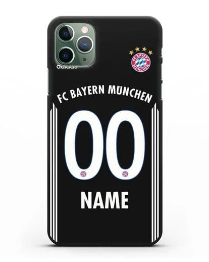 Именной чехол Бавария Мюнхен с фамилией и номером (сезон 2018-2019) черная форма силиконовый для iPhone 11 Pro Max